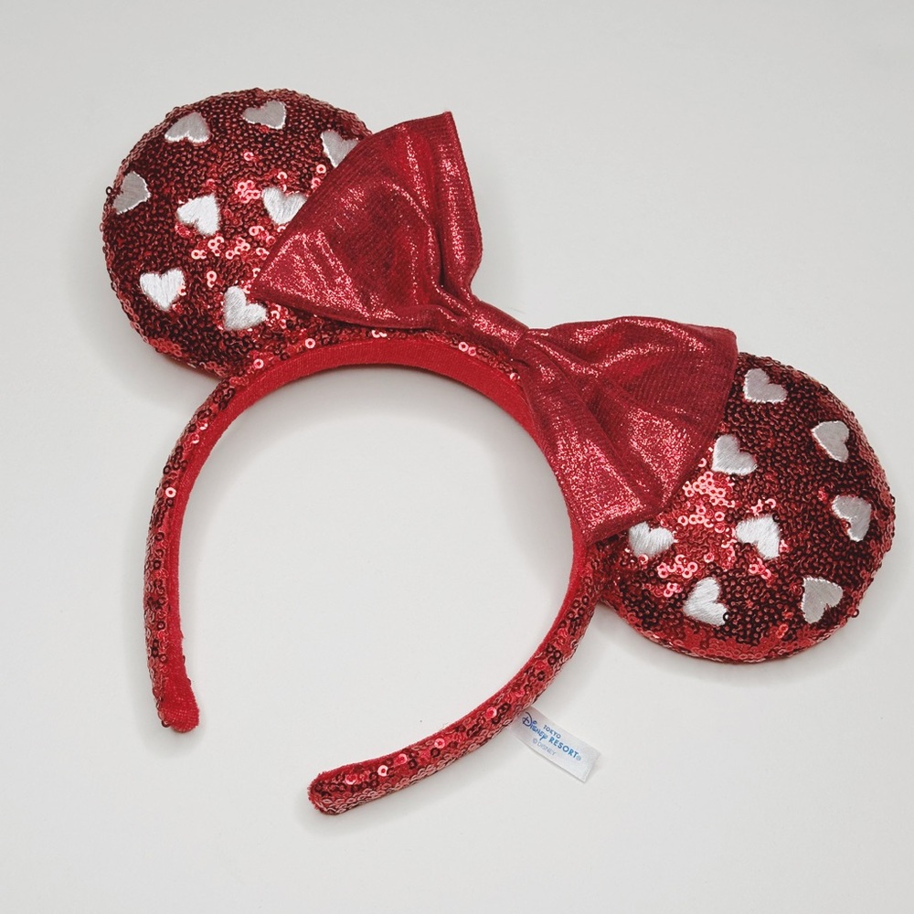 Red Sequin Heart Disney Ears Headband
